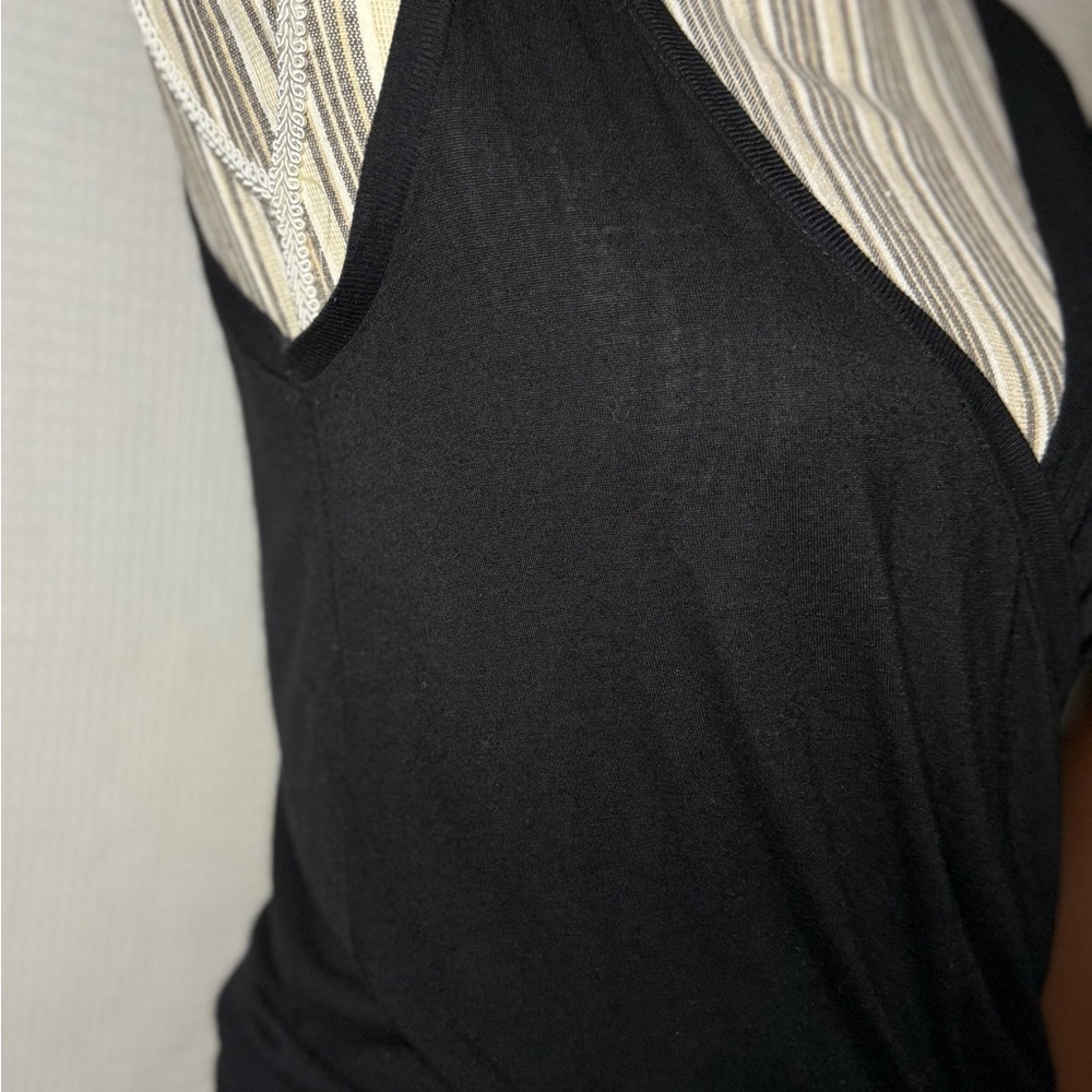 AllSaints Black Wrap Tank Top Size S Wardrobe Staple - Picture 3 of 6